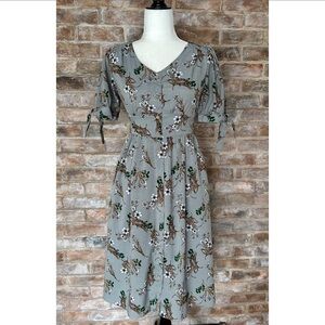 Polagram Floral Gray Dress